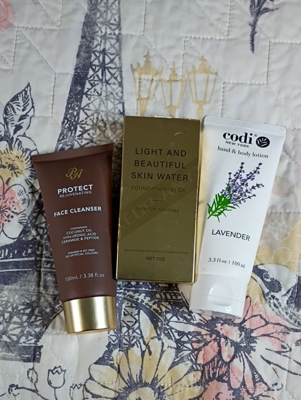 Skincare Bundle Codi Lavender Lotion, Makeup Foundation Stick,P&A Face Cleanser